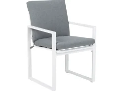 Beliani Set da pranzo da giardino 8 posti PANCOLE con cuscini Metallo Grigio Bianco Grigio