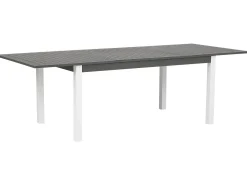 Beliani Set da pranzo da giardino 8 posti PANCOLE con cuscini Metallo Grigio Bianco Grigio