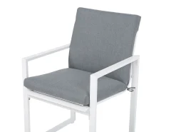 Beliani Set da pranzo da giardino 8 posti PANCOLE con cuscini Metallo Grigio Bianco Grigio