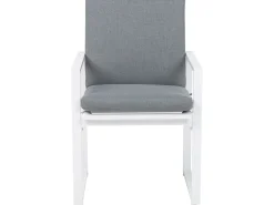 Beliani Set da pranzo da giardino 8 posti PANCOLE con cuscini Metallo Grigio Bianco Grigio