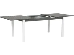 Beliani Set da pranzo da giardino 8 posti PANCOLE con cuscini Metallo Grigio Bianco Grigio