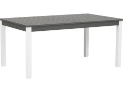 Beliani Set da pranzo da giardino 8 posti PANCOLE con cuscini Metallo Grigio Bianco Grigio