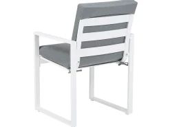 Beliani Set da pranzo da giardino 8 posti PANCOLE con cuscini Metallo Grigio Bianco Grigio