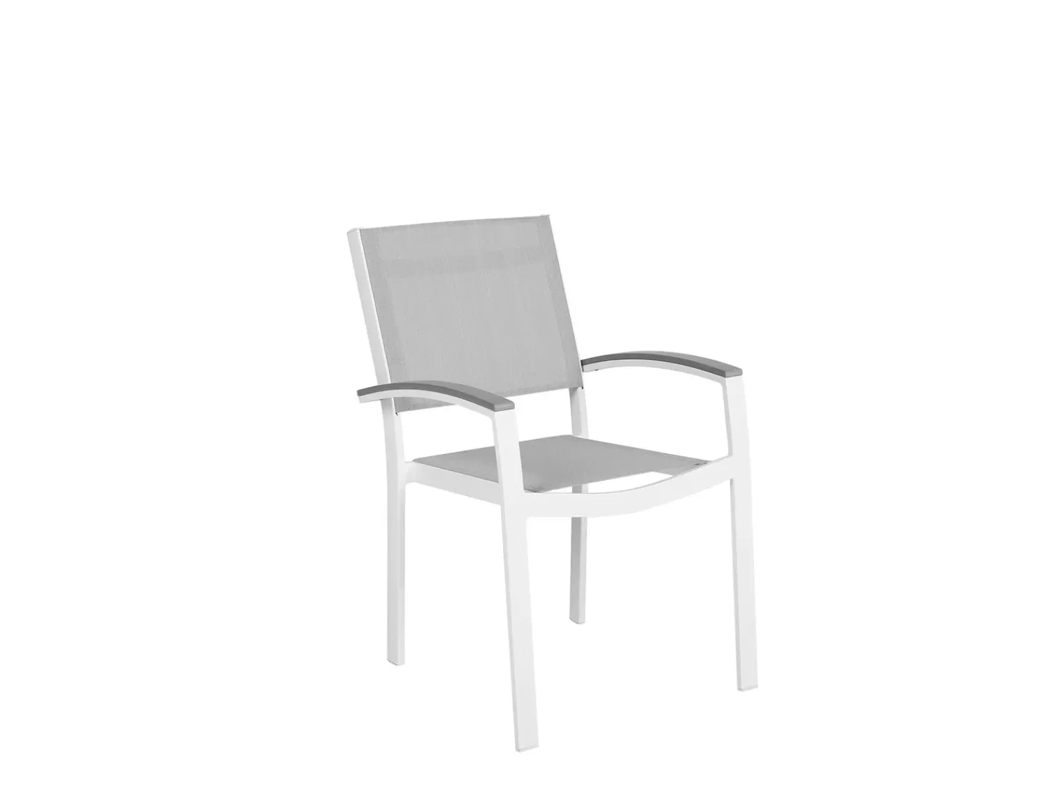 New Beliani Set da pranzo da giardino 6 posti PERETA Metallo Grigio Bianco Grigio