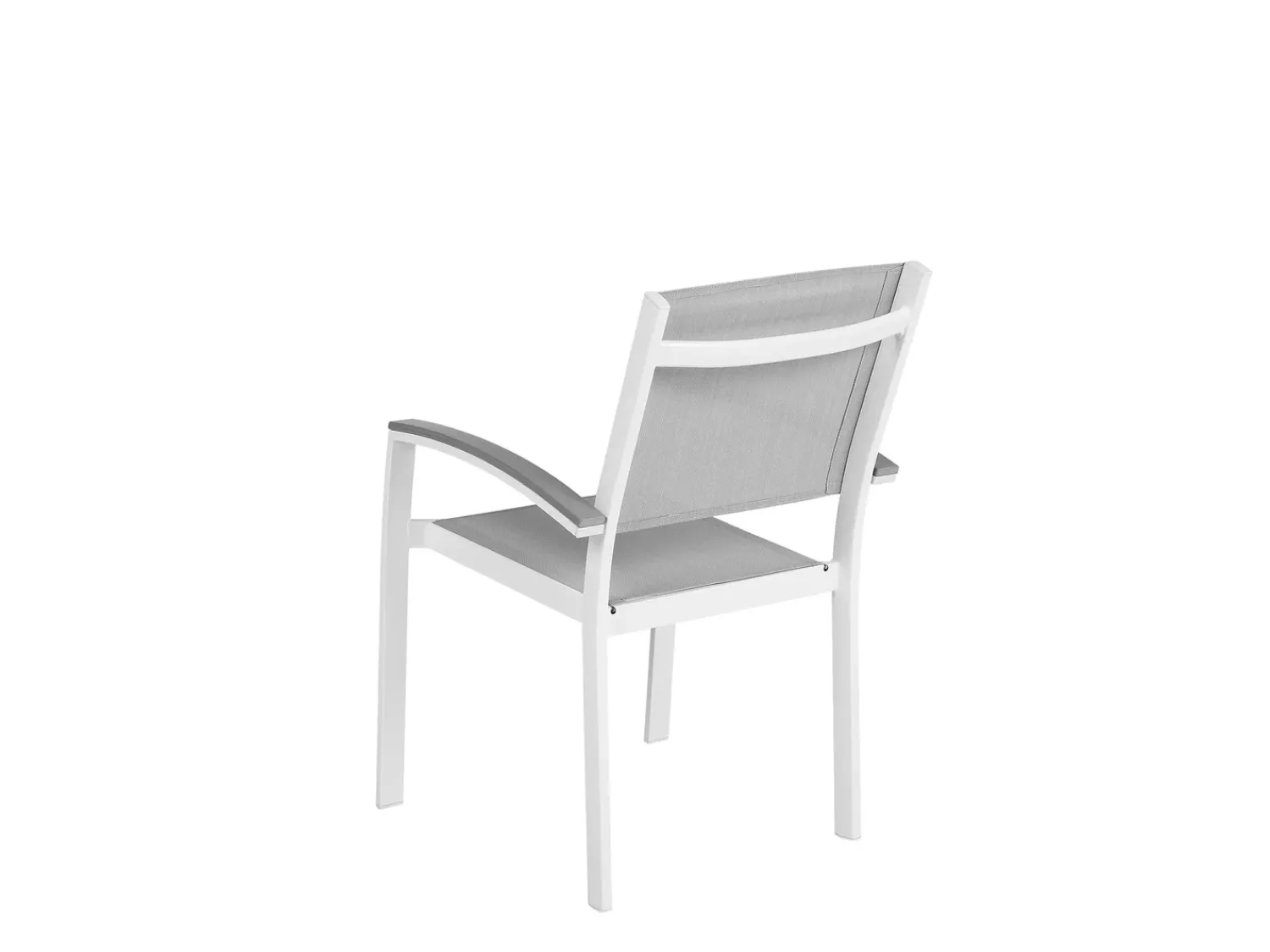 New Beliani Set da pranzo da giardino 6 posti PERETA Metallo Grigio Bianco Grigio