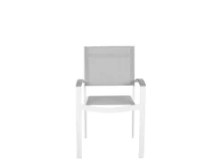 New Beliani Set da pranzo da giardino 6 posti PERETA Metallo Grigio Bianco Grigio