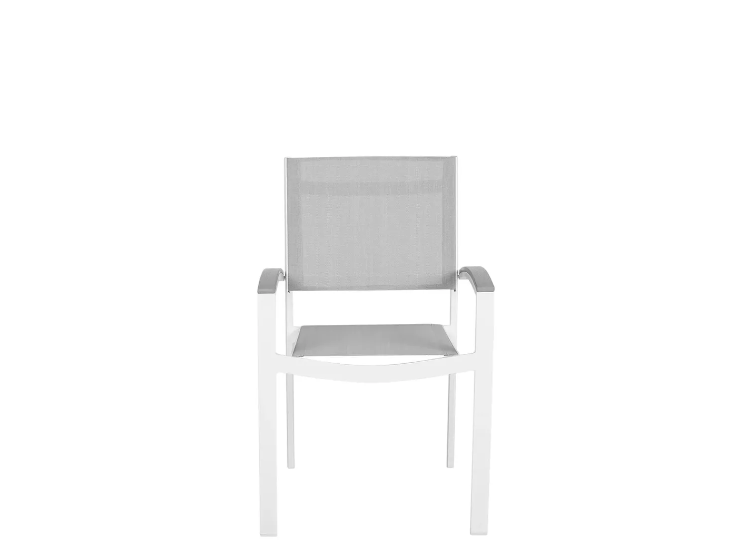 New Beliani Set da pranzo da giardino 6 posti PERETA Metallo Grigio Bianco Grigio