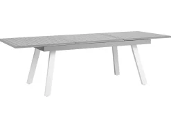 New Beliani Set da pranzo da giardino 6 posti PERETA Metallo Grigio Bianco Grigio