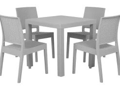 Online Beliani Set da pranzo da giardino 4 posti FOSSANO chiaro Grigio