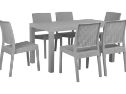 Best Beliani Set da pranzo da giardino 6 posti FOSSANO chiaro Grigio