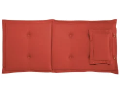 Discount Beliani Set da pranzo da giardino 8 posti MAUI con Ombrellone Legno d'acacia Rosso scuro Rosso Marrone