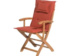 Discount Beliani Set da pranzo da giardino 8 posti MAUI con Ombrellone Legno d'acacia Rosso scuro Rosso Marrone