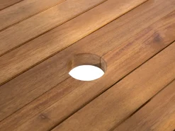 Discount Beliani Set da pranzo da giardino 8 posti MAUI con Ombrellone Legno d'acacia Rosso scuro Rosso Marrone