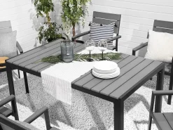 Sale Beliani Set da pranzo da giardino 6 posti COMO Grigio Grigio Nero