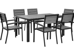 Sale Beliani Set da pranzo da giardino 6 posti COMO Grigio Grigio Nero