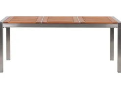 Online Beliani Set da pranzo da giardino 6 posti GROSSETO Legno d'eucalipto Marrone/Grigio Argento Marrone Grigio