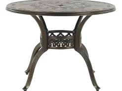 Sale Beliani Set da pranzo da giardino 4 posti SAPRI con cuscini Metallo Marrone scuro Verde Marrone