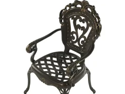 Sale Beliani Set da pranzo da giardino 4 posti SAPRI con cuscini Metallo Marrone scuro Verde Marrone