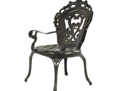 Sale Beliani Set da pranzo da giardino 4 posti SAPRI con cuscini Metallo Marrone scuro Verde Marrone