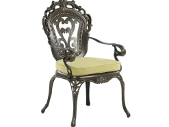 Sale Beliani Set da pranzo da giardino 4 posti SAPRI con cuscini Metallo Marrone scuro Verde Marrone
