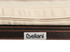 Outlet Beliani Set da pranzo da giardino 4 posti ANCONA con cuscini Metallo Marrone scuro Beige Marrone