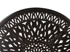 Outlet Beliani Set da pranzo da giardino 4 posti ANCONA con cuscini Metallo Marrone scuro Beige Marrone