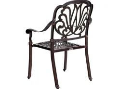 Outlet Beliani Set da pranzo da giardino 4 posti ANCONA con cuscini Metallo Marrone scuro Beige Marrone