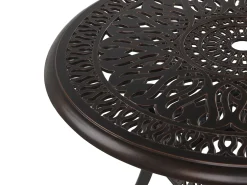 Outlet Beliani Set da pranzo da giardino 4 posti ANCONA con cuscini Metallo Marrone scuro Beige Marrone