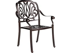Outlet Beliani Set da pranzo da giardino 4 posti ANCONA con cuscini Metallo Marrone scuro Beige Marrone