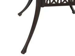 Outlet Beliani Set da pranzo da giardino 4 posti ANCONA con cuscini Metallo Marrone scuro Beige Marrone