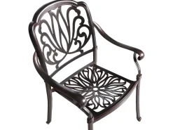 Outlet Beliani Set da pranzo da giardino 4 posti ANCONA con cuscini Metallo Marrone scuro Beige Marrone