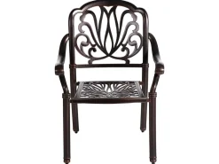 Outlet Beliani Set da pranzo da giardino 4 posti ANCONA con cuscini Metallo Marrone scuro Beige Marrone