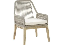 Discount Beliani Set da pranzo da giardino 6 posti OLBIA con cuscini Beige Beige Marrone Grigio