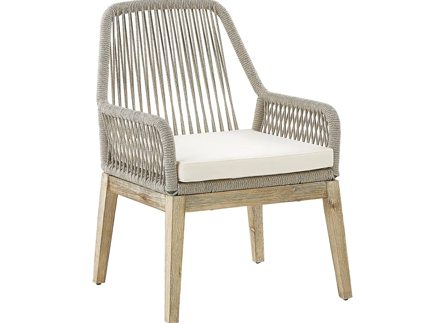 Discount Beliani Set da pranzo da giardino 6 posti OLBIA con cuscini Beige Beige Marrone Grigio