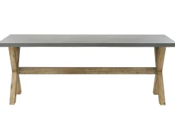 Discount Beliani Set da pranzo da giardino 6 posti OLBIA con cuscini Beige Beige Marrone Grigio