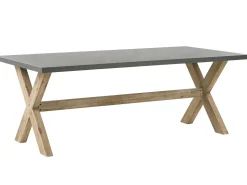 Discount Beliani Set da pranzo da giardino 6 posti OLBIA con cuscini Beige Beige Marrone Grigio
