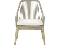 Discount Beliani Set da pranzo da giardino 6 posti OLBIA con cuscini Beige Beige Marrone Grigio
