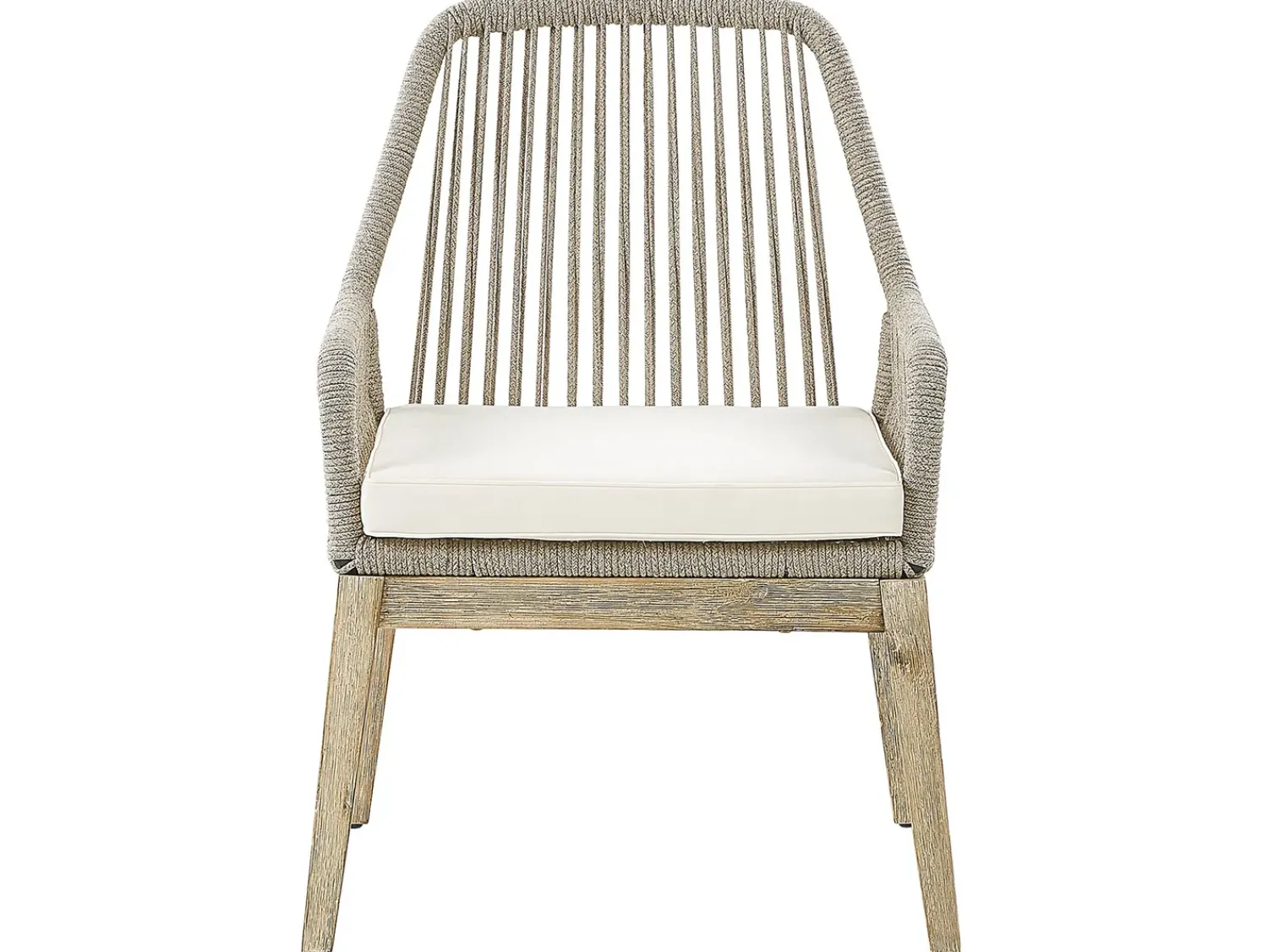 Discount Beliani Set da pranzo da giardino 6 posti OLBIA con cuscini Beige Beige Marrone Grigio