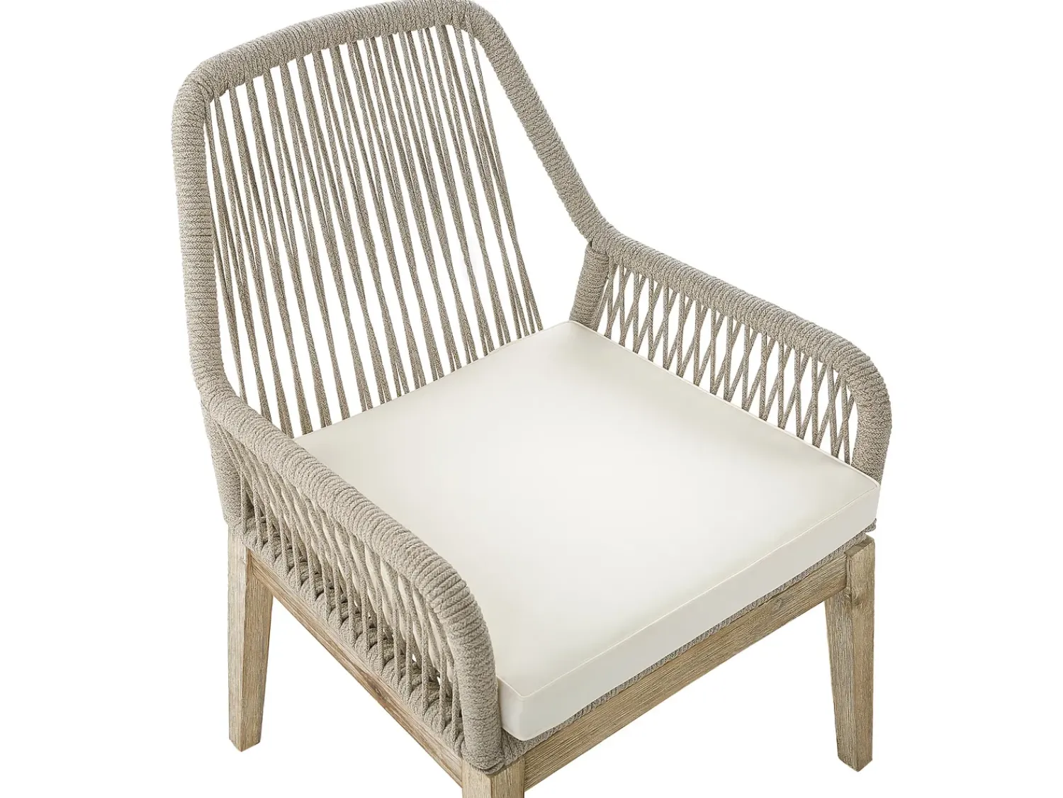 Discount Beliani Set da pranzo da giardino 6 posti OLBIA con cuscini Beige Beige Marrone Grigio