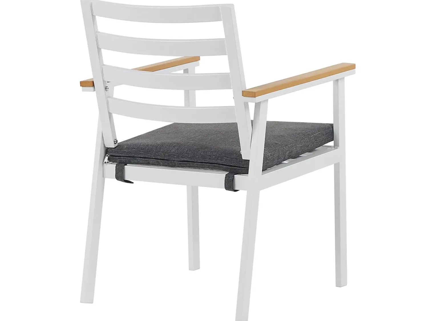 Outlet Beliani Set da pranzo da giardino 4 posti CAVOLI con cuscini Metallo Grigio Bianco Grigio Marrone