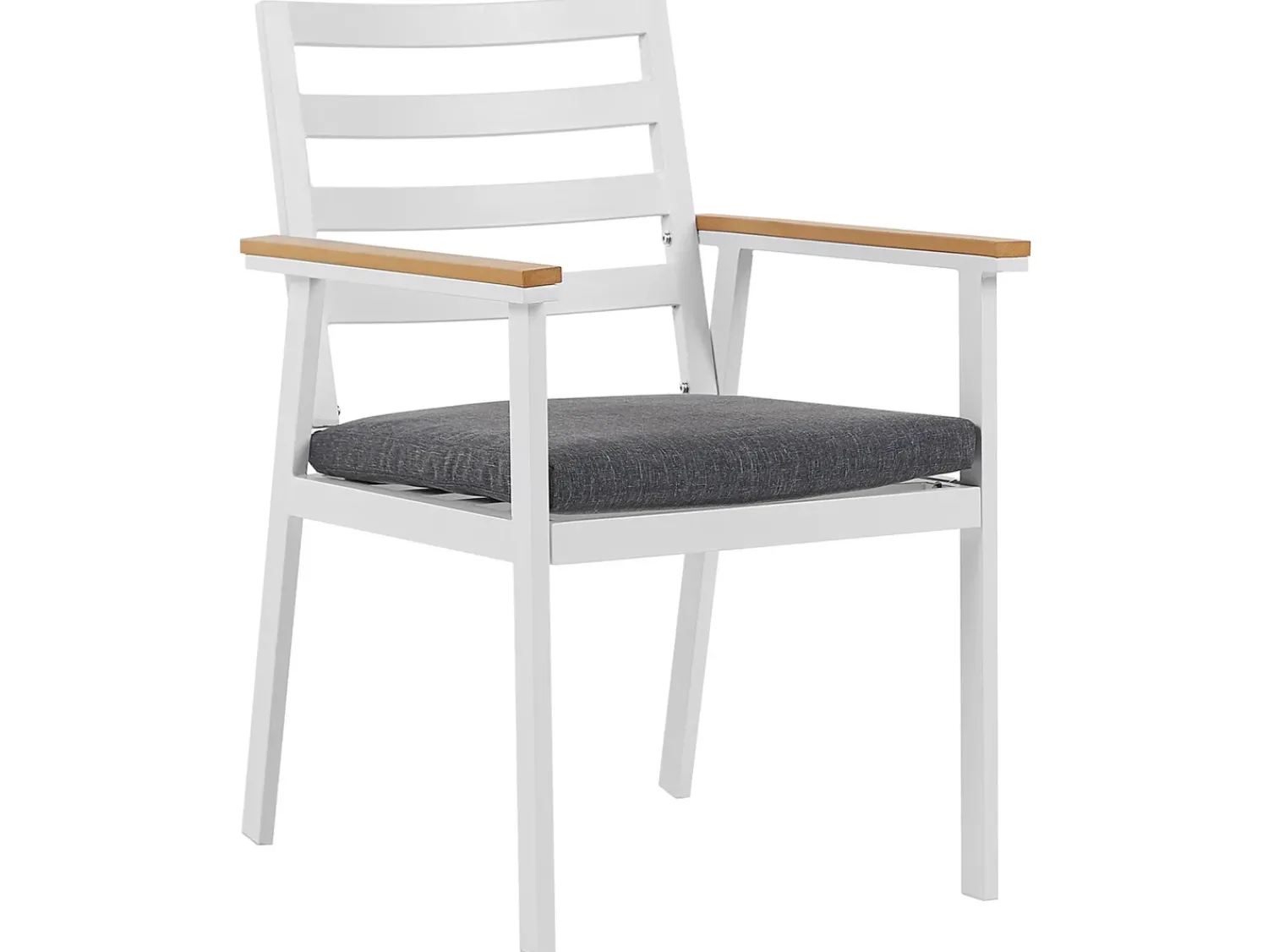 Outlet Beliani Set da pranzo da giardino 4 posti CAVOLI con cuscini Metallo Grigio Bianco Grigio Marrone