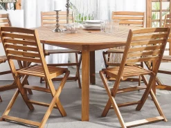 New Beliani Set da pranzo da giardino 6 posti TOLVE Legno d'acacia Marrone