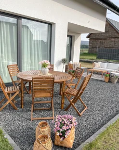 New Beliani Set da pranzo da giardino 6 posti TOLVE Legno d'acacia Marrone