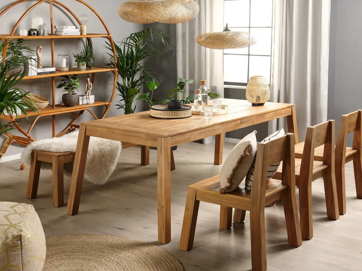 Hot Beliani Set da pranzo da giardino 6 posti LIVORNO Legno d'acacia Marrone