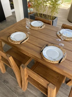 Online Beliani Set da pranzo da giardino 6 posti LIVORNO Legno d'acacia Marrone