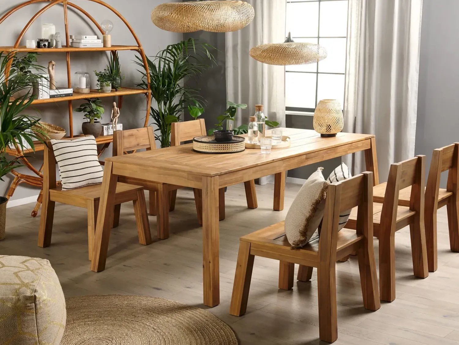 Online Beliani Set da pranzo da giardino 6 posti LIVORNO Legno d'acacia Marrone