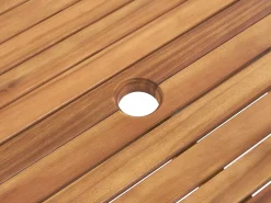 Best Beliani Set da pranzo da giardino 6 posti JAVA con cuscini Legno d'acacia Tortora Grigio Marrone
