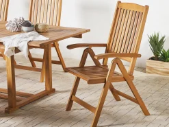 Best Beliani Set da pranzo da giardino 6 posti JAVA Legno d'acacia chiaro Marrone