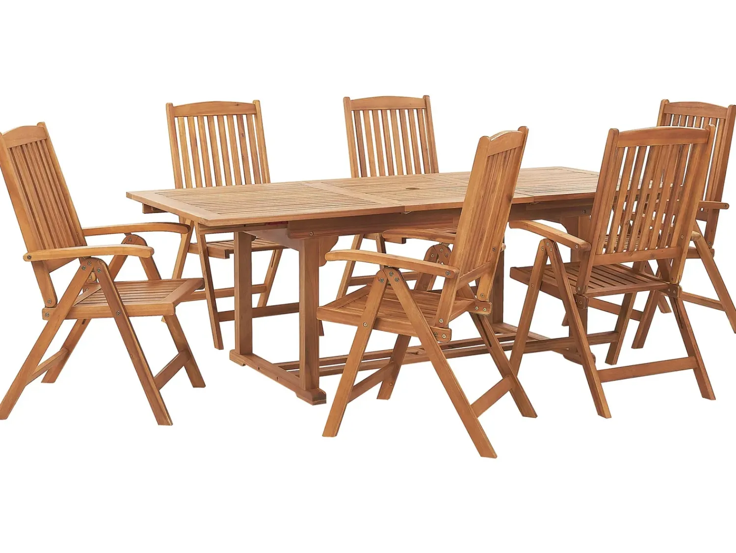 Best Beliani Set da pranzo da giardino 6 posti JAVA Legno d'acacia chiaro Marrone