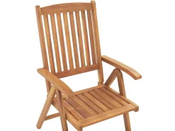 New Beliani Set da pranzo da giardino 6 posti JAVA con cuscini Legno d'acacia Blu Blu Marrone